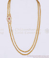 South Indian Bridal Wear Impon 2 Line Mugappu Thali Chain Design WIth Stone MCH1823