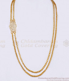 Traditional Two Line Impon Gold Plated Mugappu Chain For Women MCH1828