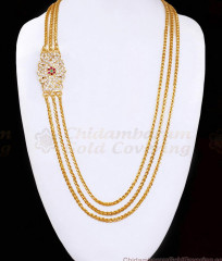 Beautiful Multi Stone Floral Design Side Pendant Mugappu Chain 5 Metal Jewelry MCH1835 Beautiful Multi Stone Floral Design Side Pendant Mugappu Chain 5 Metal Jewelry MCH1835