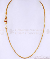 Elegant Ruby White Stone Gold Imitation Mugappu Chain Design At Affordable Price MCH1842