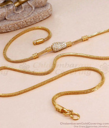 New Arrival One Gram Gold Mugappu Thali White Stone Side Pendant Chain MCH1843 New Arrival One Gram Gold Mugappu Thali White Stone Side Pendant Chain MCH1843