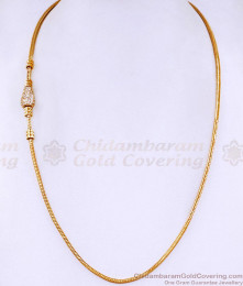 New Arrival One Gram Gold Mugappu Thali White Stone Side Pendant Chain MCH1843