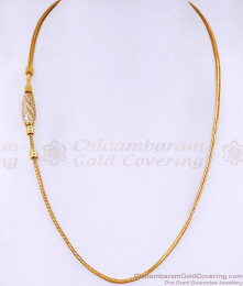 One Gram Gold Side Pendant White Stone Mugappu Thali Chain For Women MCH1844