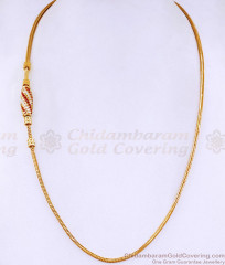Buy Ruby White Stone Spiral Gold Mugappu Chain For Married Women MCH1845