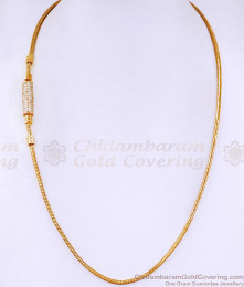 Glittering Full White Stone Gold Plated Modern Mugappu Chain Collections MCH1846