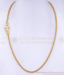 Latest Daily Wear Impon White Stone Peacock Mugappu Chain Online MCH1853 Latest Daily Wear Impon White Stone Peacock Mugappu Chain Online MCH1853
