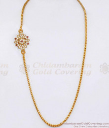 Stylish Flower Design Impon Gold Plated Mugappu Thali Chain With Stone MCH1856 Stylish Flower Design Impon Gold Plated Mugappu Thali Chain With Stone MCH1856