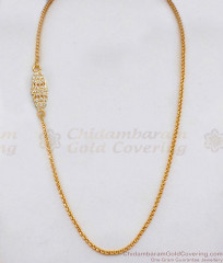 Full White Stone Impon Gold Plated Mugappu Chain For Married Women MCH1857