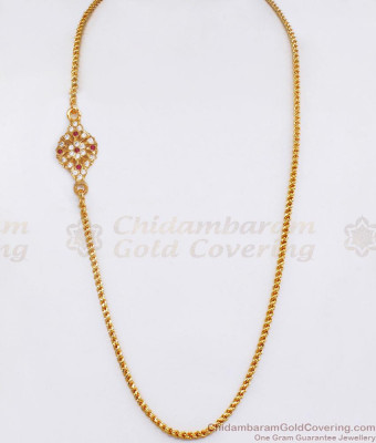 Light Weight Impon Gold Imitation Mugappu Chain Floral Design MCH1860