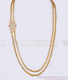 High Quality Bridal Wear Impon Side Pendant Gold Plated 2 Line Mugappu Chain MCH1864 High Quality Bridal Wear Impon Side Pendant Gold Plated 2 Line Mugappu Chain MCH1864