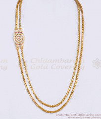 Premium Quality Impon 2 Line Mugappu Chain Ruby White Stone Design Online MCH1867 Premium Quality Impon 2 Line Mugappu Chain Ruby White Stone Design Online MCH1867