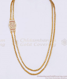 Premium Quality Impon 2 Line Mugappu Chain Ruby White Stone Design Online MCH1867 Premium Quality Impon 2 Line Mugappu Chain Ruby White Stone Design Online MCH1867