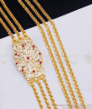 Grand Bridal Wear Three Line Impon Mugappu Thali Chain 1 Gram Gold Jewelry MCH1869 Grand Bridal Wear Three Line Impon Mugappu Thali Chain 1 Gram Gold Jewelry MCH1869