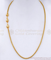 Plain One Gram Gold Ball Mugappu Side Pendant Chain MCH1877