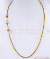Triple Ball Design Ad Stone Gold Mugappu Thali Kodi Chain MCH1881 Triple Ball Design Ad Stone Gold Mugappu Thali Kodi Chain MCH1881