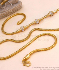 Traditional Full White Stone Gold Imitation Mugappu Ball Design MCH1882