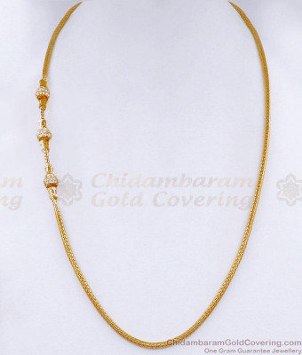 Traditional Full White Stone Gold Imitation Mugappu Ball Design MCH1882