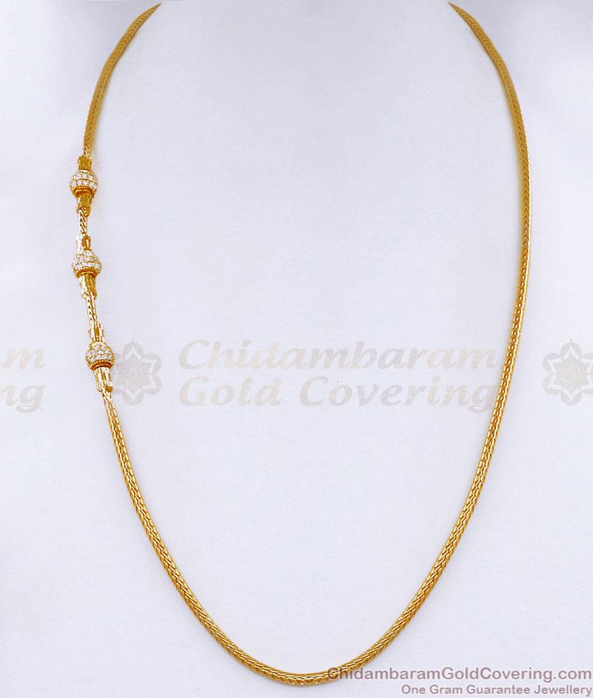 Traditional Full White Stone Gold Imitation Mugappu Ball Design MCH1882