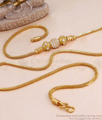 Buy White Stone Gold Plated Mugappu Thali Chain Ball Design MCH1886