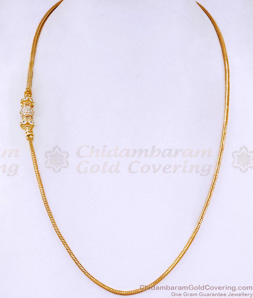 Buy White Stone Gold Plated Mugappu Thali Chain Ball Design MCH1886