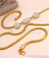 Stylish Full White Stone Side Pendant Gold Mugappu Chain For Women MCH1887