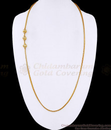 30 Inch Long Gold Covering Triple Ball Mugappu Design Shop Online MCH1893-Lg