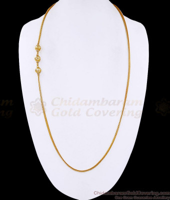 30 Inch Long Gold Covering Triple Ball Mugappu Design Shop Online MCH1893-Lg