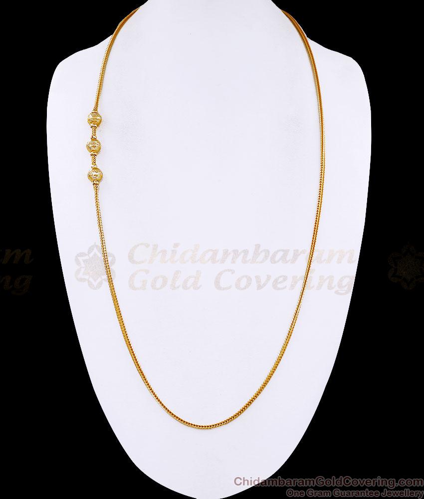 30 Inch Long Gold Covering Triple Ball Mugappu Design Shop Online MCH1893-Lg