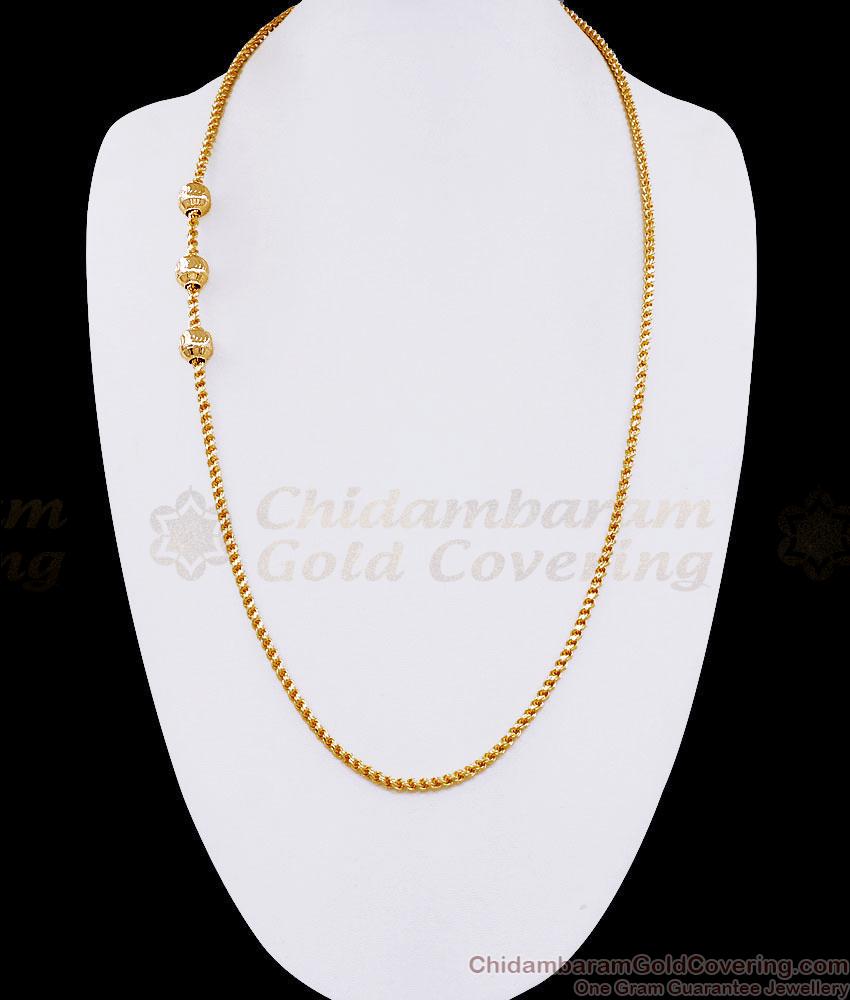 30 Inch Long Traditional Gold Imitation Ball Mugappu Saradu Chain Design MCH1895-Lg