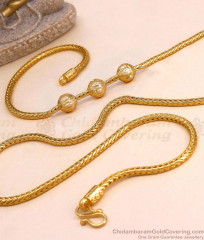 30 Inch Long Traditional Gold Imitation Ball Mugappu Kodi Chain MCH1908-Lg