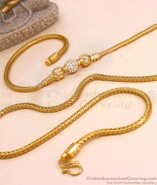 30 Inch Long Stylish White Stone Gold Imitation Ball Mugappu Chain Online MCH1914-LG