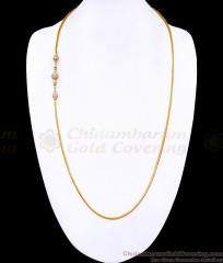30 Inch Long Beautiful White Stone 3 Ball Gold Mugappu Thali Chain For Women MCH1915-LG 30 Inch Long Beautiful White Stone 3 Ball Gold Mugappu Thali Chain For Women MCH1915-LG