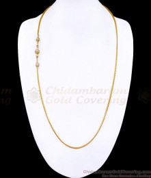 30 Inch Long Beautiful White Stone 3 Ball Gold Mugappu Thali Chain For Women MCH1915-LG 30 Inch Long Beautiful White Stone 3 Ball Gold Mugappu Thali Chain For Women MCH1915-LG