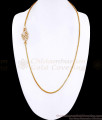 30 Inch Long Beautiful Full White Stone Gold Mugappu Chain Peacock Design MCH1918-LG
