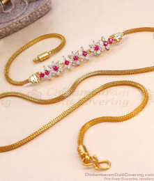30 Inch Long New Arrival Gold Imitation Stone Mugappu Thali Chain MCH1924-LG 30 Inch Long New Arrival Gold Imitation Stone Mugappu Thali Chain MCH1924-LG