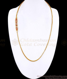 30 Inch Long New Arrival Gold Imitation Stone Mugappu Thali Chain MCH1924-LG 30 Inch Long New Arrival Gold Imitation Stone Mugappu Thali Chain MCH1924-LG