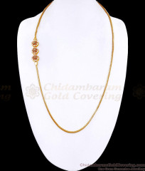 30 Inch Long Floral Pendant Gold Plated Mugappu Snake Chain Design MCH1926-LG 30 Inch Long Floral Pendant Gold Plated Mugappu Snake Chain Design MCH1926-LG