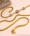 30 Inch Long High Quality Ruby White Stone 3 Ball Gold Mugappu Thali Chain MCH1929-LG