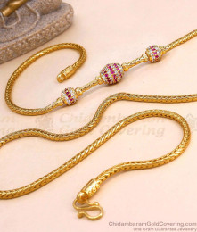 30 Inch Long High Quality Ruby White Stone 3 Ball Gold Mugappu Thali Chain MCH1929-LG 30 Inch Long High Quality Ruby White Stone 3 Ball Gold Mugappu Thali Chain MCH1929-LG