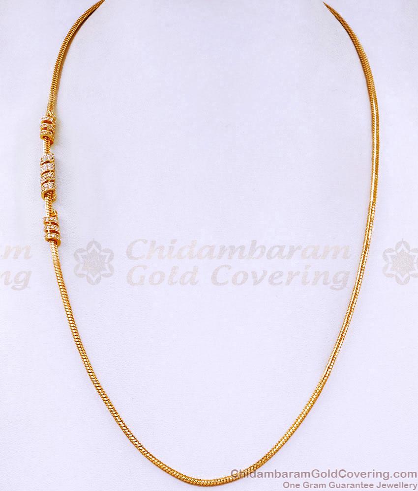Classic Snake Chain Gold PLated Spiral Stone Mugappu Online MCH1930