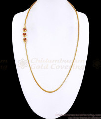 30 Inch Long Beautiful Ad Multi Color Stone Floral Side Pendant Mugappu Chain MCH1933-LG