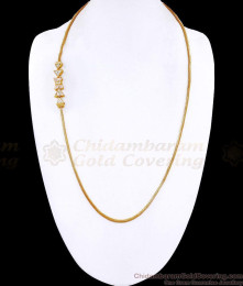 30 Inch Long Attractive White Ad Stone Side Pendant Mugappu Thali Chain MCH1938-LG