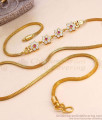 30 Inch Long Daily Wear Gold Imitation Ad Stone Floral Side Pendant Mopu Chain MCH1939-LG 30 Inch Long Daily Wear Gold Imitation Ad Stone Floral Side Pendant Mopu Chain MCH1939-LG