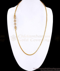 30 Inch Long Daily Wear Gold Imitation Ad Stone Floral Side Pendant Mopu Chain MCH1939-LG 30 Inch Long Daily Wear Gold Imitation Ad Stone Floral Side Pendant Mopu Chain MCH1939-LG