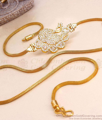 30 Inch Long Grand Bridal Wear Big Peacock Side Pendant Mugappu Chain MCH1944-LG