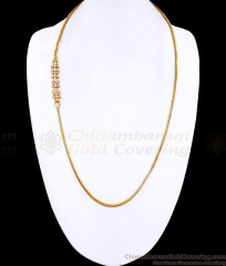 30 Inch Long Stylish 1 Gram Gold White Stone Floral Mugappu Chain Online MCH1955-LG