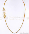 New Arrival Triple Floral White Stone Mugappu Side Pendant Chain MCH1958