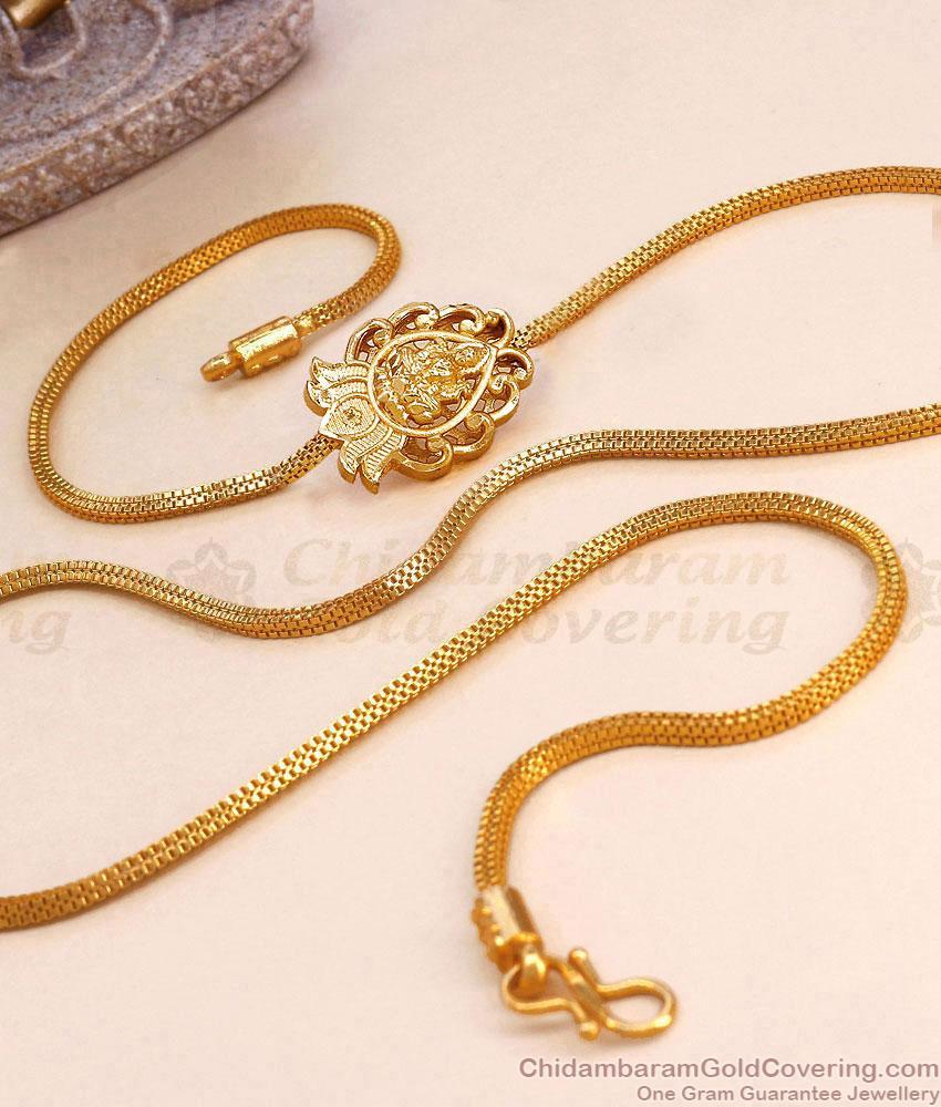 Daily Wear Plain Micro Gold Plated Lakshmi Mugappu Thali Chain MCH1964