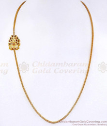 Daily Wear Plain Micro Gold Plated Lakshmi Mugappu Thali Chain MCH1964 Daily Wear Plain Micro Gold Plated Lakshmi Mugappu Thali Chain MCH1964