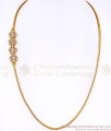 Glittering White Ad Stone Floral Side Pendant Mugappu Chain MCH1968 Glittering White Ad Stone Floral Side Pendant Mugappu Chain MCH1968